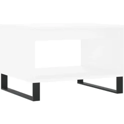 vidaXL Mesas-Mesa de centro madera de ingeniería blanca 60x50x40 cm
