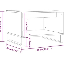 vidaXL Mesas-Mesa de centro madera de ingeniería blanca 60x50x40 cm