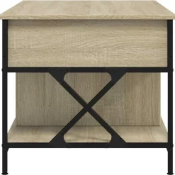 vidaXL Mesas-Mesa de centro madera ingeniería metal 100x55x50cm
