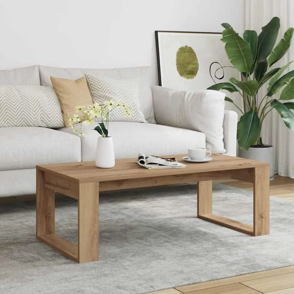 vidaXL Mesa de centro madera de ingeniería 102x50x35 cm Roble artisan Sale