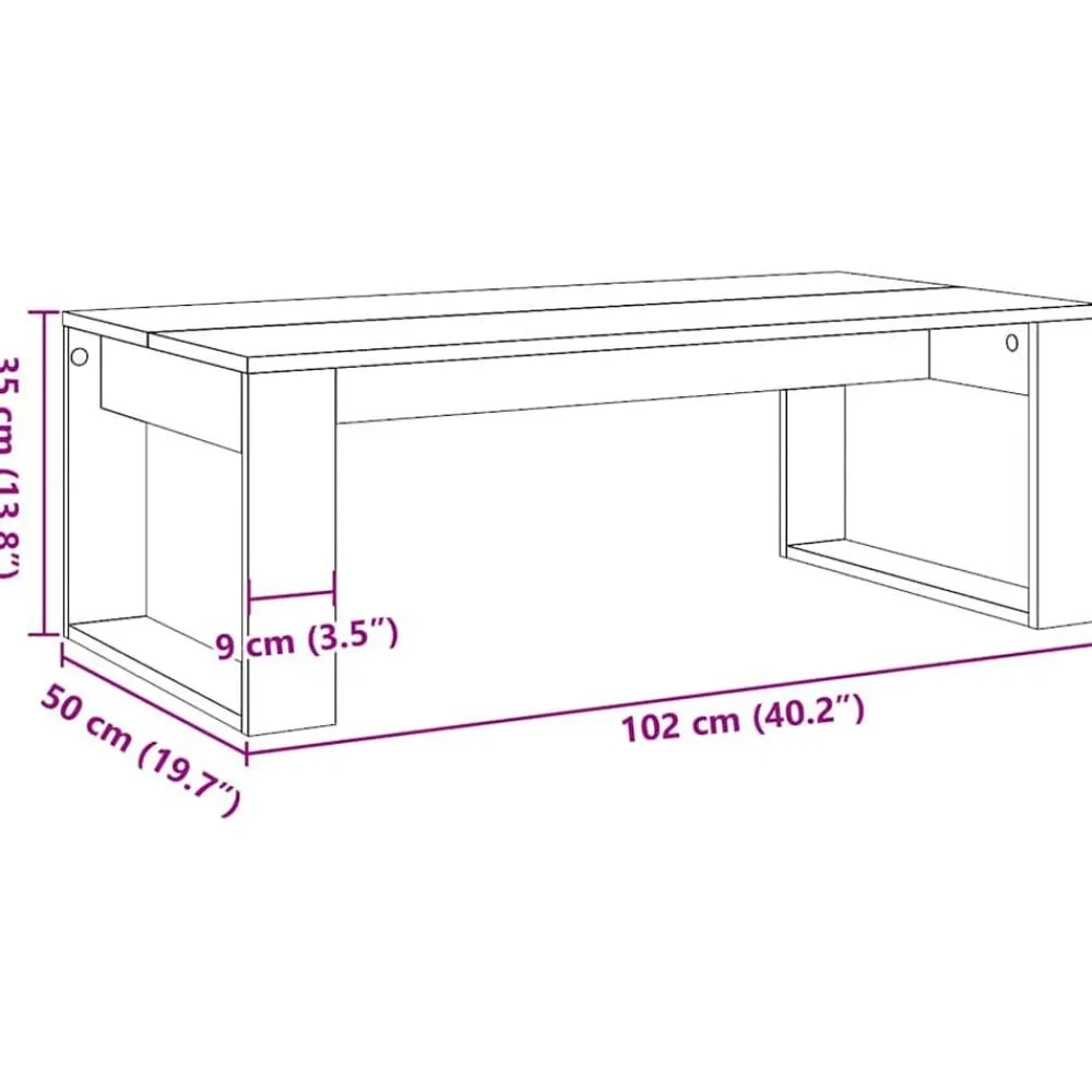 vidaXL Mesa de centro madera de ingeniería 102x50x35 cm Roble artisan Sale