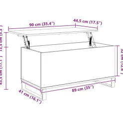vidaXL Mesa de centro madera contrachapada 90x44,5x45 cm Roble Sonoma Outlet