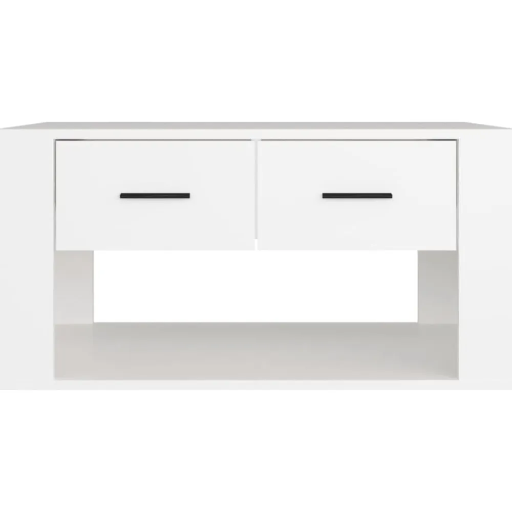 vidaXL Mesa de centro madera contrachapada blanca 80x50x40 cm Blanco