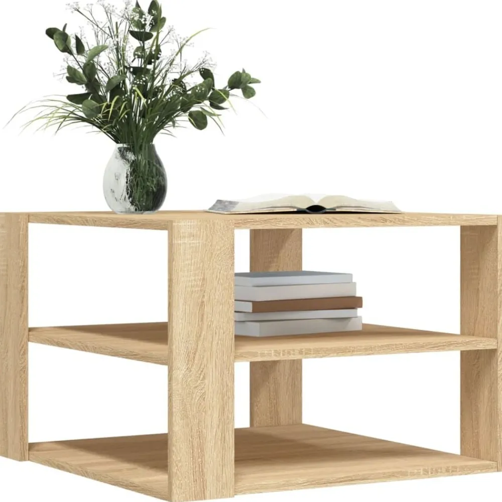 vidaXL Mesas-Mesa de centro madera de ingeniería 58x58x40cm