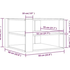 vidaXL Mesas-Mesa de centro madera de ingeniería 58x58x40cm
