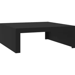 vidaXL Mesa de centro madera contrachapada 100x100x35 cm Negro New