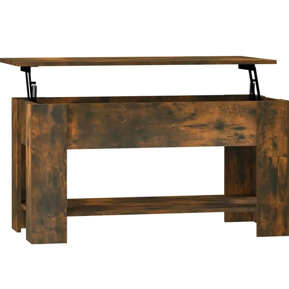 vidaXL Mesa de centro madera de ingeniería 101x49x52 cm Roble ahumado Clearance