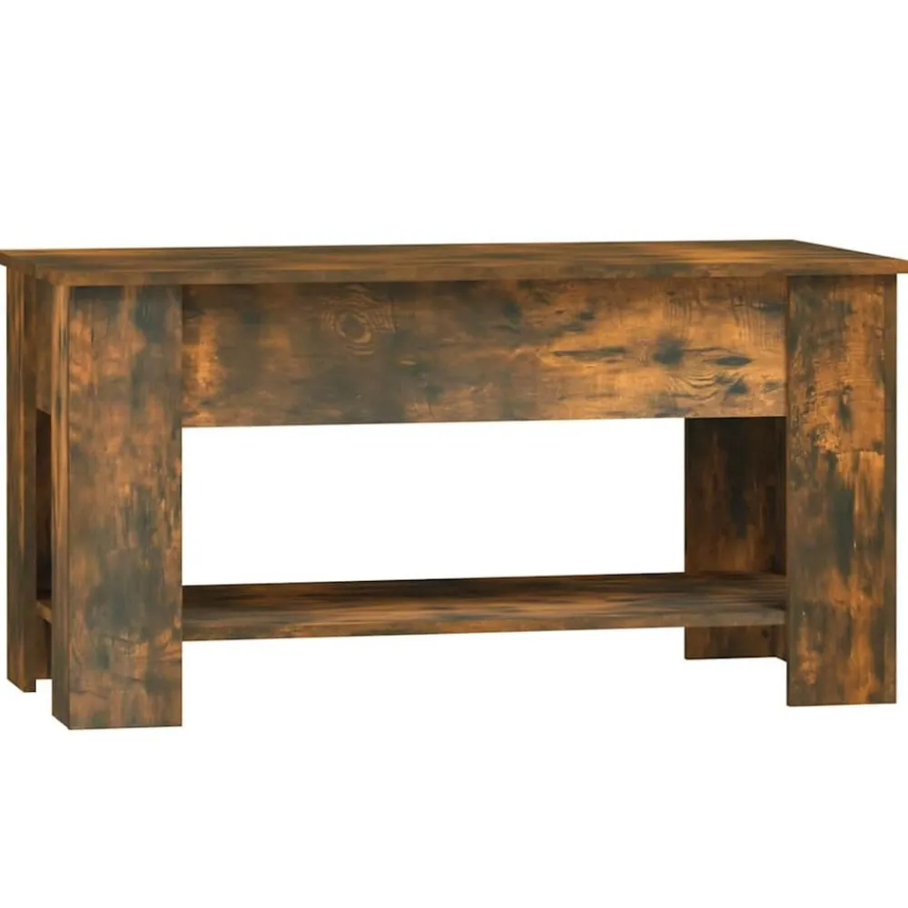vidaXL Mesa de centro madera de ingeniería 101x49x52 cm Roble ahumado Clearance