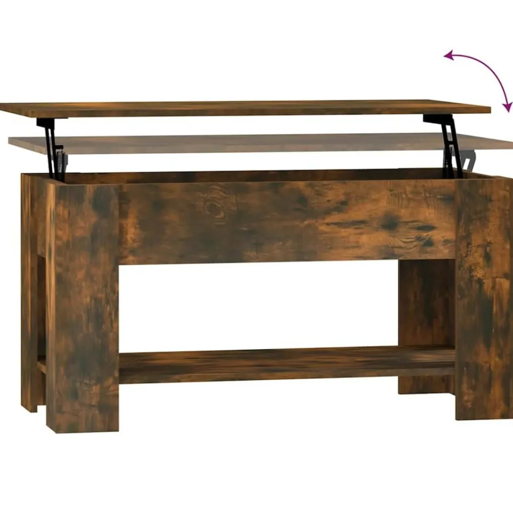 vidaXL Mesa de centro madera de ingeniería 101x49x52 cm Roble ahumado Clearance