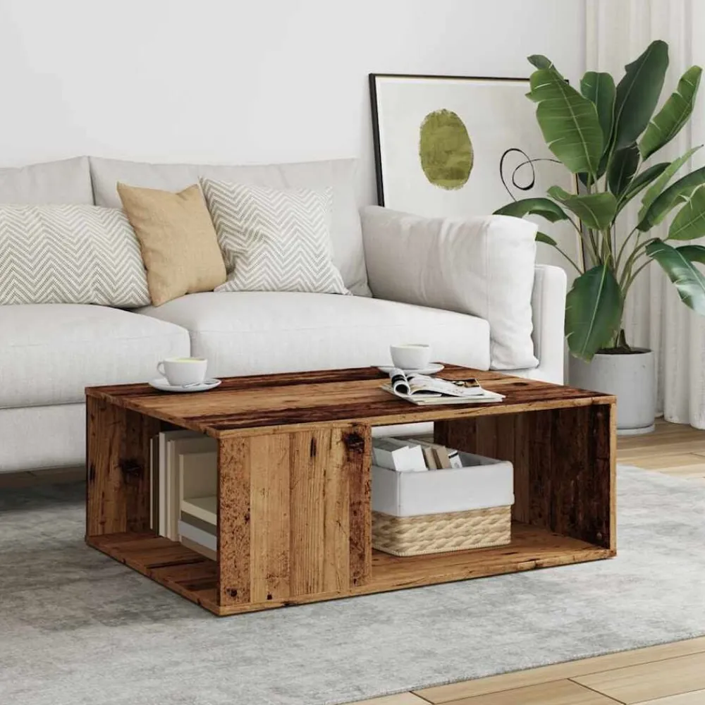 vidaXL Mesa de centro madera de ingeniería envejecida 90x67x33 cm Madera antigua Online