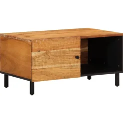 vidaXL Mesa de centro madera maciza de acacia 80x50x40 cm Natural Best