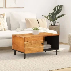 vidaXL Mesa de centro madera maciza de acacia 80x50x40 cm Natural Best