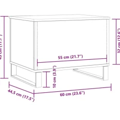 vidaXL Mesas-Mesa de centro madera de ingeniería 60x44,5x45 cm