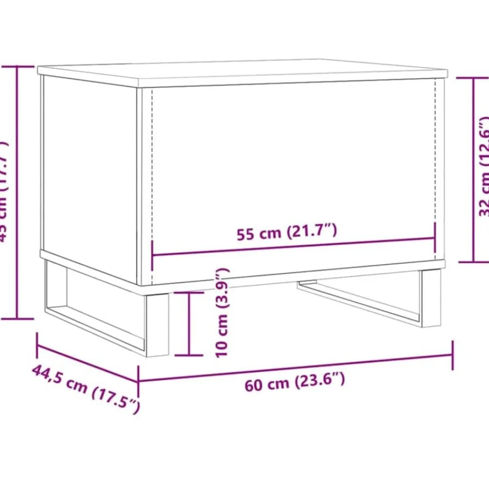 vidaXL Mesas-Mesa de centro madera de ingeniería 60x44,5x45 cm