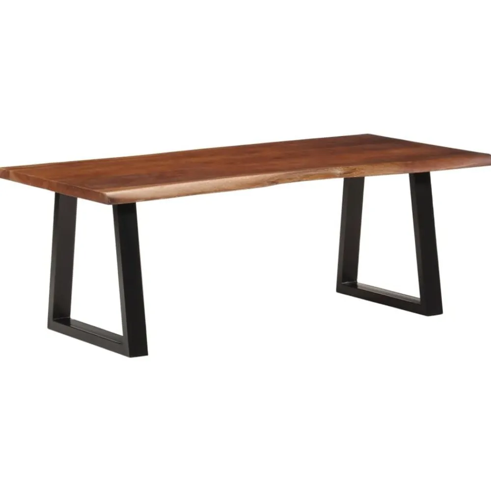 vidaXL Mesa de centro madera maciza de acacia marrón miel 110x55x40 cm Marrón miel