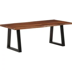 vidaXL Mesa de centro madera maciza de acacia marrón miel 110x55x40 cm Marrón miel
