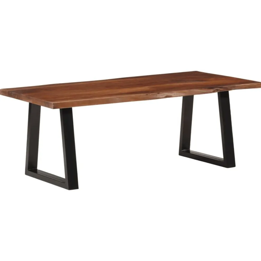 vidaXL Mesa de centro madera maciza de acacia marrón miel 110x55x40 cm Marrón miel