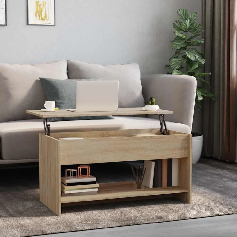 vidaXL Mesas-Mesa de centro madera de ingeniería 102x50x52,5 cm
