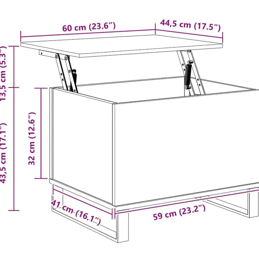 vidaXL Mesas-Mesa de centro madera contrachapada 60x44,5x45 cm