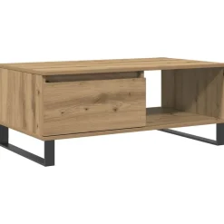 vidaXL Mesa de centro madera de ingeniería 90x50x36,5 cm Roble artisan Clearance