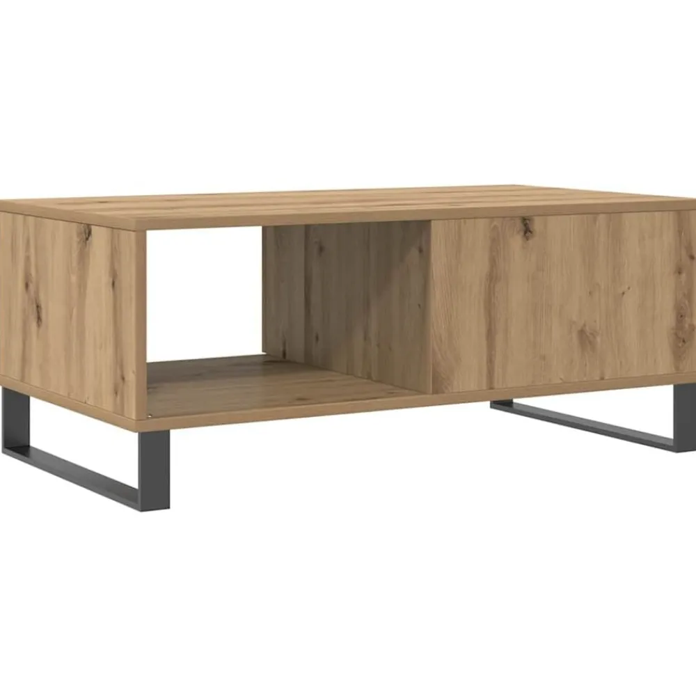 vidaXL Mesa de centro madera de ingeniería 90x50x36,5 cm Roble artisan Clearance