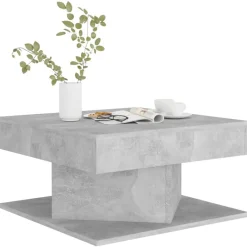 vidaXL Mesa de centro madera contrachapada gris hormigón 57x57x30 cm Gris hormigón Best