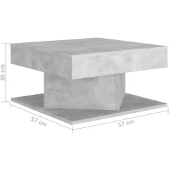 vidaXL Mesa de centro madera contrachapada gris hormigón 57x57x30 cm Gris hormigón Best