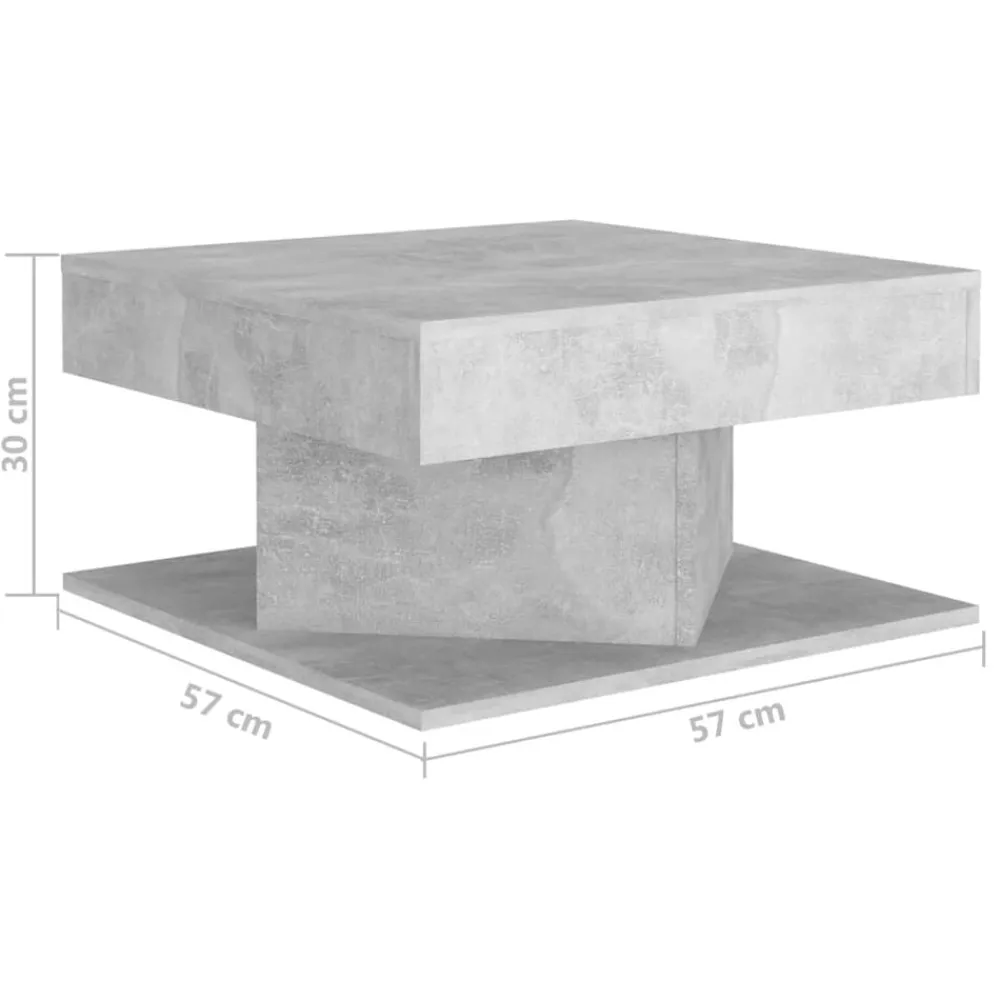 vidaXL Mesa de centro madera contrachapada gris hormigón 57x57x30 cm Gris hormigón Best