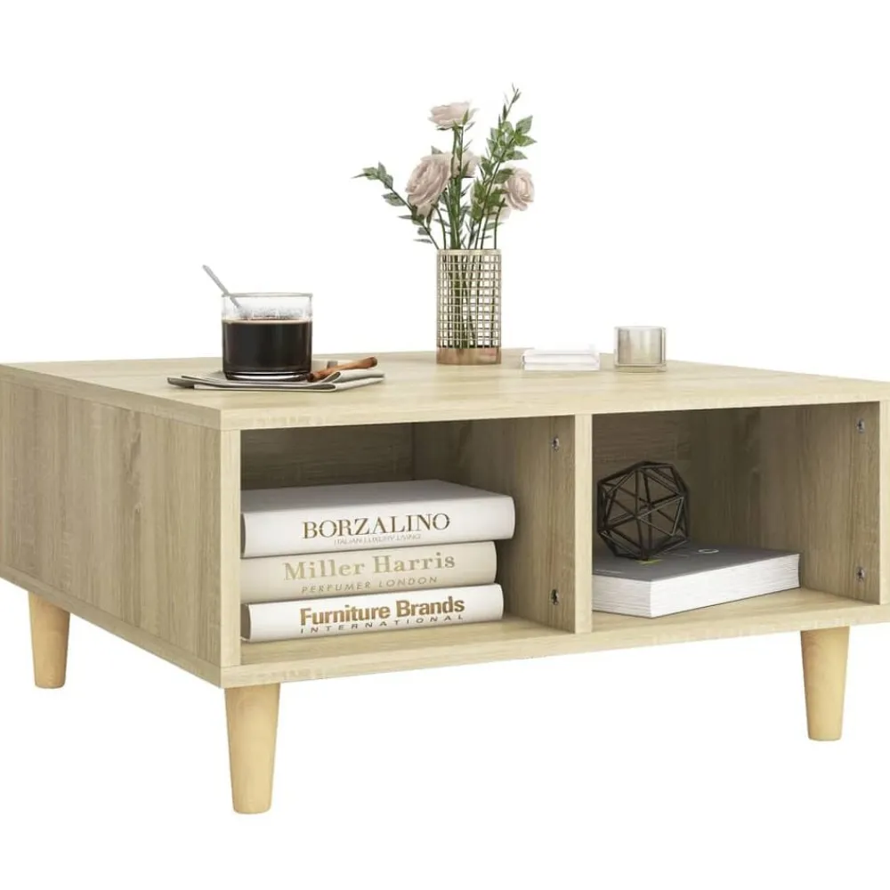 vidaXL Mesas-Mesa de centro madera contrachapada 60x60x30 cm
