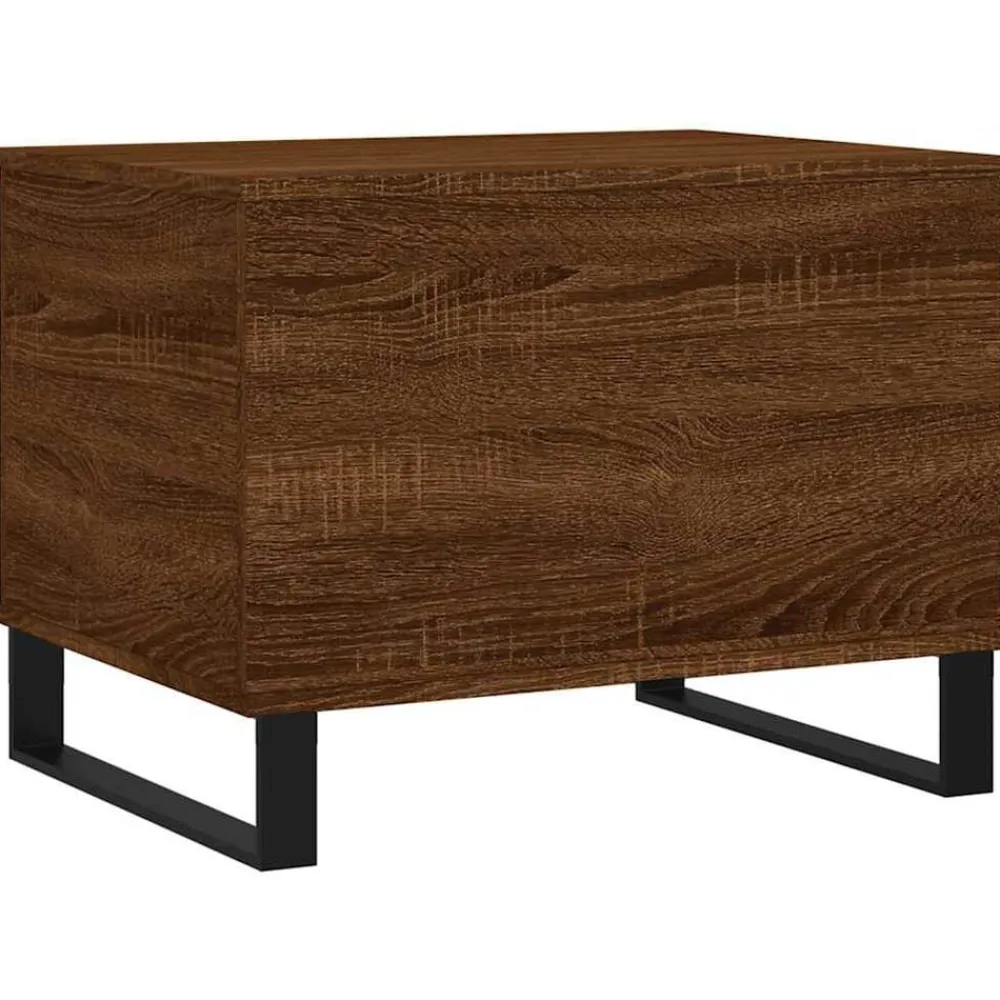 vidaXL Mesa de centro madera contrachapada roble marrón 60x44,5x45 cm Marrón roble Best