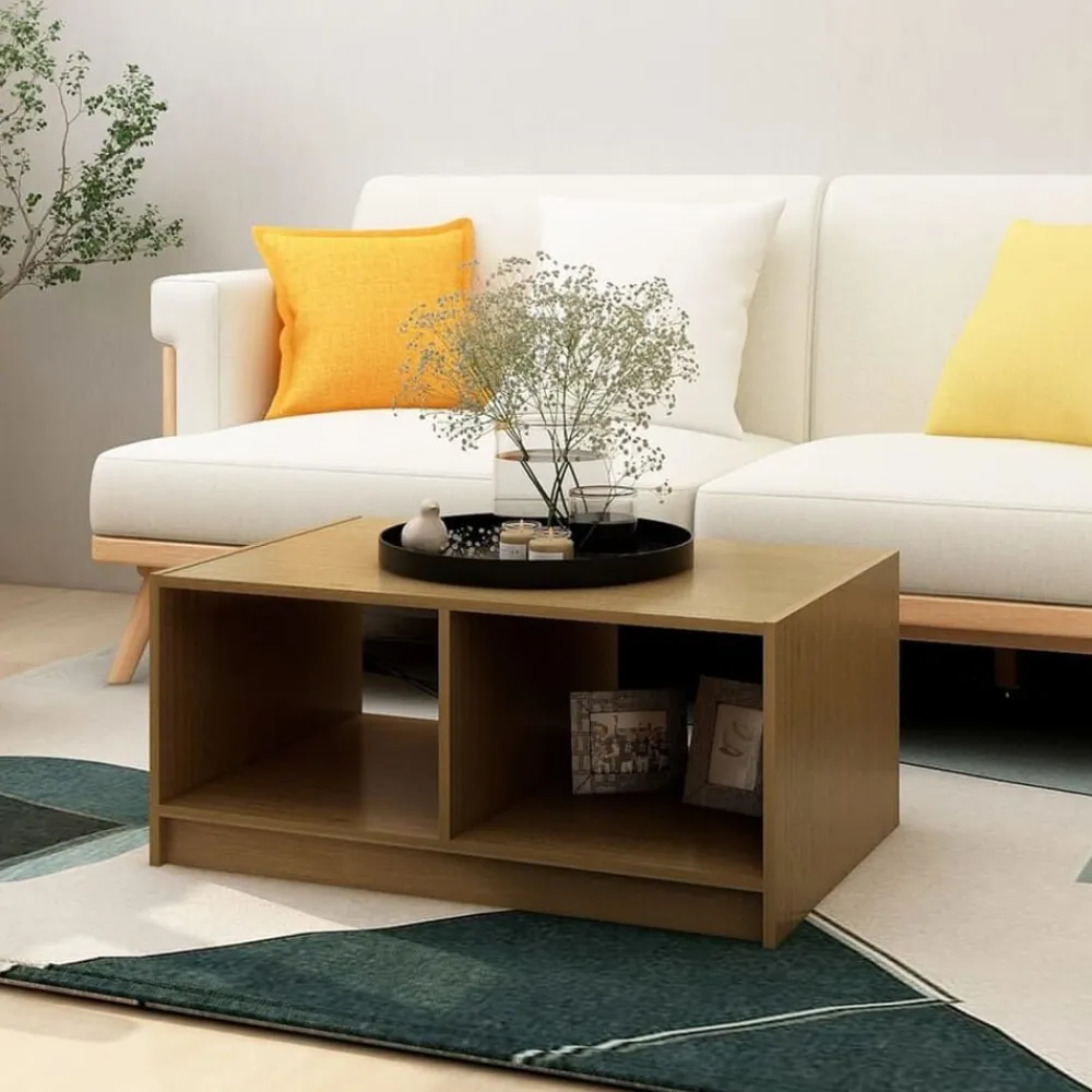 vidaXL Mesa de centro madera maciza pino marrón miel 75x50x33,5 cm Marrón miel Discount