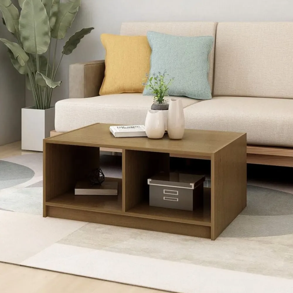 vidaXL Mesa de centro madera maciza pino marrón miel 75x50x33,5 cm Marrón miel Discount