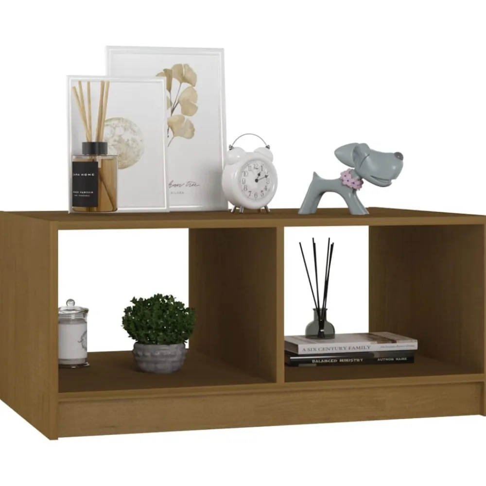 vidaXL Mesa de centro madera maciza pino marrón miel 75x50x33,5 cm Marrón miel Discount