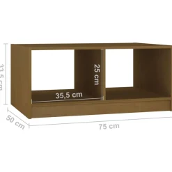 vidaXL Mesa de centro madera maciza pino marrón miel 75x50x33,5 cm Marrón miel Discount