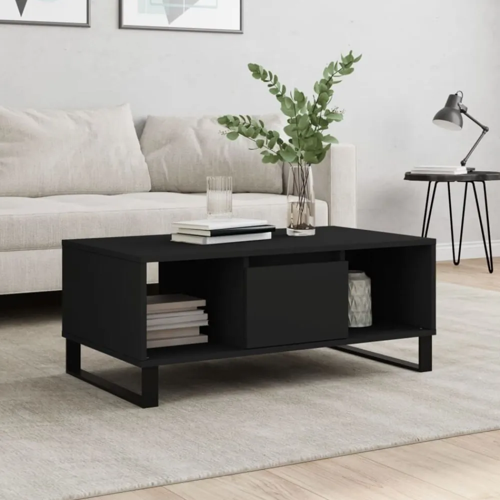 vidaXL Mesas-Mesa de centro madera contrachapada 90x50x36,5 cm