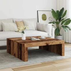 vidaXL Mesa de centro madera de ingeniería envejecida 100x100x35 cm Madera envejecida Online