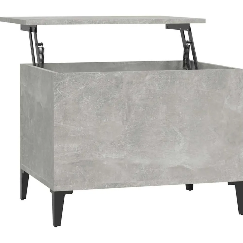 vidaXL Mesa de centro madera contrachapada gris hormigón 60x44,5x45 cm Gris hormigón Hot