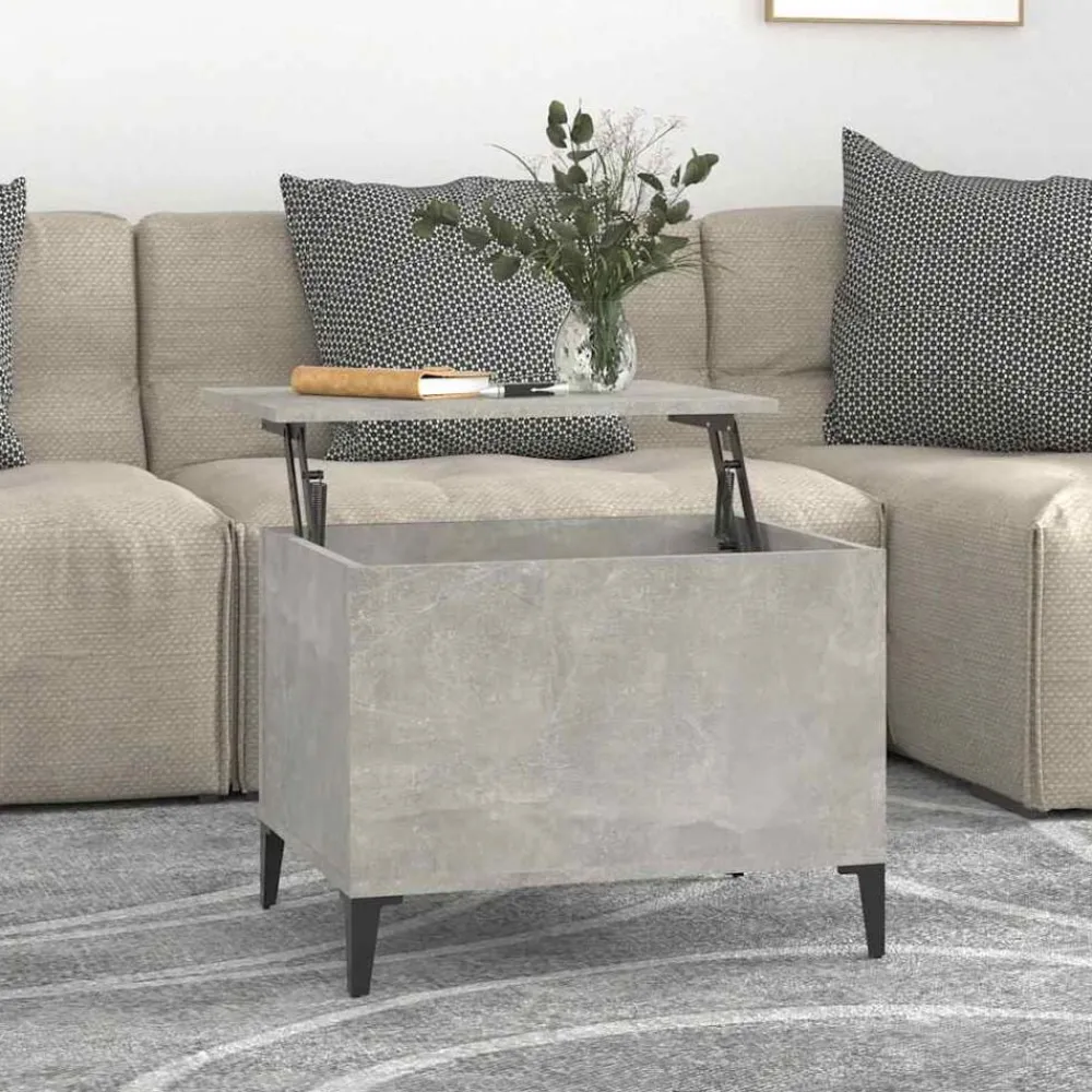 vidaXL Mesa de centro madera contrachapada gris hormigón 60x44,5x45 cm Gris hormigón Hot
