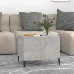 vidaXL Mesa de centro madera contrachapada gris hormigón 60x44,5x45 cm Gris hormigón Hot