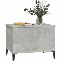 vidaXL Mesa de centro madera contrachapada gris hormigón 60x44,5x45 cm Gris hormigón Hot