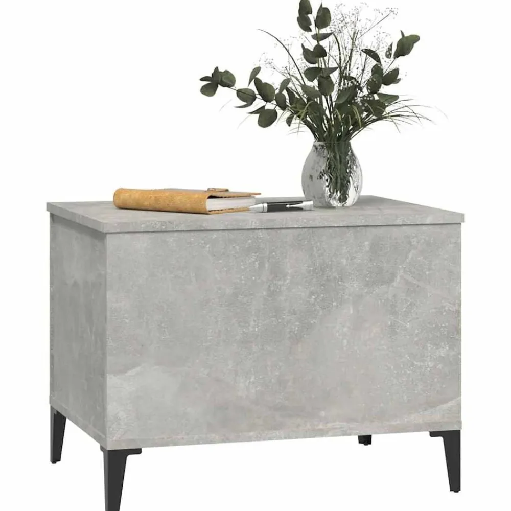 vidaXL Mesa de centro madera contrachapada gris hormigón 60x44,5x45 cm Gris hormigón Hot