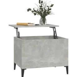 vidaXL Mesa de centro madera contrachapada gris hormigón 60x44,5x45 cm Gris hormigón Hot