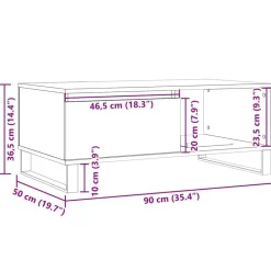 vidaXL Mesa de centro madera de ingeniería envejecida 90x50x36,5 cm Madera antigua Best