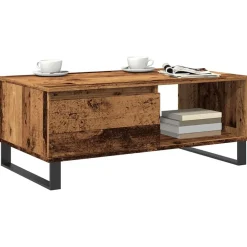 vidaXL Mesa de centro madera de ingeniería envejecida 90x50x36,5 cm Madera antigua Best