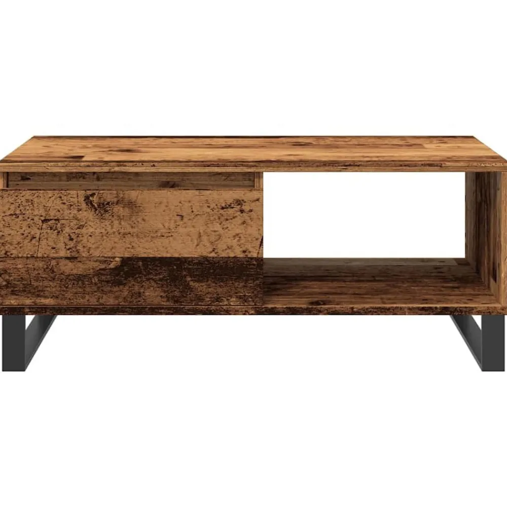 vidaXL Mesa de centro madera de ingeniería envejecida 90x50x36,5 cm Madera antigua Best
