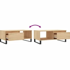 vidaXL Mesa de centro madera contrachapada 90x50x36,5 cm Roble Sonoma Online