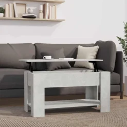 vidaXL Mesas-Mesa de centro madera de ingeniería gris hormigón 101x49x52 cm