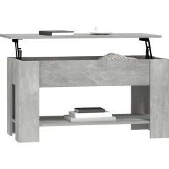 vidaXL Mesas-Mesa de centro madera de ingeniería gris hormigón 101x49x52 cm