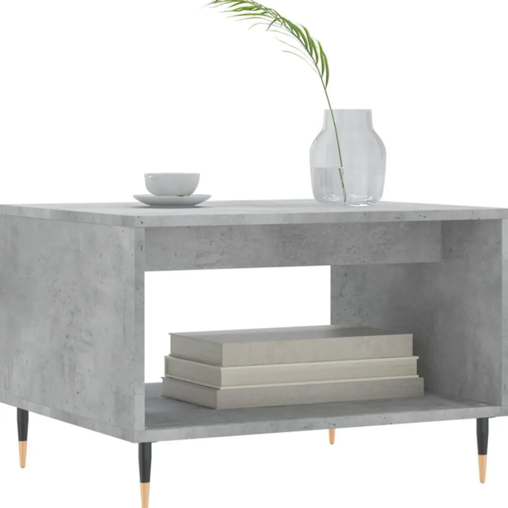 vidaXL Mesa de centro madera de ingeniería gris hormigón 60x50x40 cm Gris hormigón Outlet
