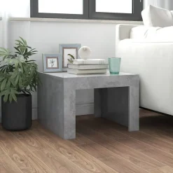 vidaXL Mesas-Mesa de centro madera contrachapada gris hormigón 50x50x35 cm